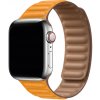 MojRemienok.sk Prémiový magnetický loop remienok z pravej kože pre Apple Watch 42 mm/44 mm/45 mm/46 mm/49 mm Farba: jesenná oranžová