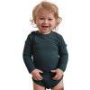Detské body s dlhým rukávom - fľaškovo zelené - veľkosť 62 62
