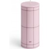 HAY Svíčka Column Candle S Light Pink with Bordeaux Grid 60 h