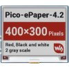 Waveshare 4.2inch E-Paper E-Ink Display Module (B) for Raspberry Pi Pico, 400×300, Red / Black / White, SPI