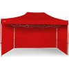 Nožnicový Párty stan 3x4,5m Oceľový Standard - 4ks plné bočnice Farba: Červená