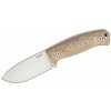 Lionsteel Fixed Blade M390 satin blade, Natural CANVAS Handle, leather sheath M2M CVN