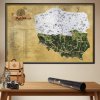 Stieracia mapa Poľska DELUXE XL - strieborná