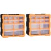 vidaXL Organizéry s 12 zásuvkami 2 ks 26,5x16x26 cm