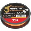Daiwa Splietaná Šnúra J-Braid Expedition X8E Smash Orange 150 m 0,13 mm 8,4 kg