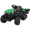 mamido Detský elektrický traktor Farmer s vlečkou a lopatou zelený