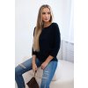 Fashionweek Dámska bavlnená blúzka s lodičkovým výstrihom K8834 Farba: Tmavě modrý, Veľkosť: Universal