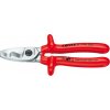 Nožnice na káble 200 mm s dvomi reznými hranami s máčanou izoláciou KNIPEX 95 17 200