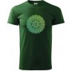 Mandala zelenožlutá - Klasické pánske tričko vyššej gramáže - 4XL ( Fľaškovozelená )