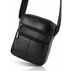 PAOLO PERUZZI Pánska kožená taška cez rameno | čierna T-74-BL