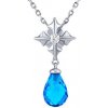 Silvego Strieborný náhrdelník Julie so svetlo modrými a čírymi Brilliance Zirconia - 42+5 cm MW15616NB