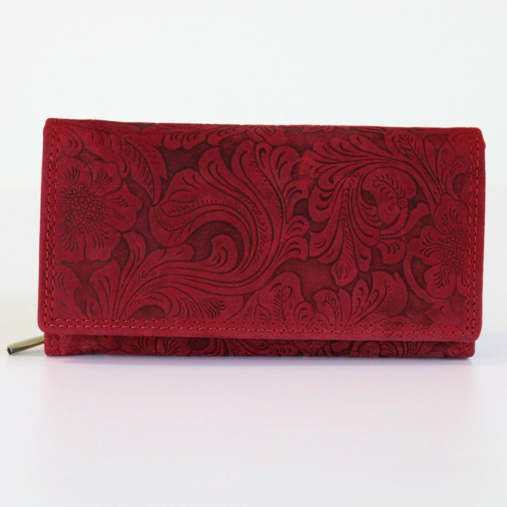 Tillberg dámska kožená peňaženka FLORA červená