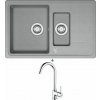 Franke BFG 651-78 šedý kameň s excentrom + Franke FP 9000.031 chróm