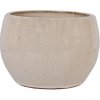 Keramický kvetináč malý S oválny glazovaný krémový outdoor 31 x 23 cm 35514
