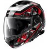 Moto prilba Nolan N100-5 Plus Starboard N-Com P/J Glossy Black-Red - L (59-60)