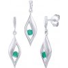 Silvego Strieborná súprava šperkov Nadine s pravým smaragdom - náušnice a prívesok FWS15332ER