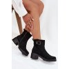 Boto Zateplené dámske členkové topánky na nízkom opätku s blokom s prackou Čierne Helvina čierna 39 Boto 5905677560572