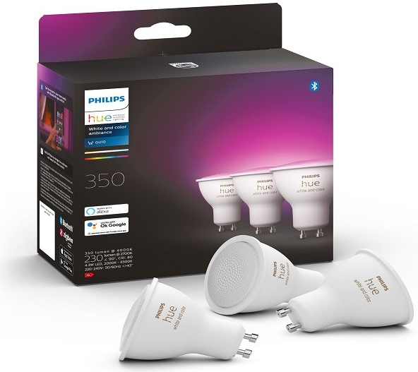 Philips LED žiarovka Hue White and Color Ambiance 4.3W 350 GU10 3ks