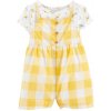 CARTERS CARTER'S Set 2dielny tričko kr. rukáv, kraťasy na traky Yellow Flowers dievča 3m