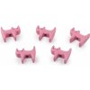 Kovový prívesok mačka 10x22 mm - ružová sv. (5 ks)
