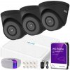 Sada na monitorovanie IP 5Mpx 3 kamery IPCAM-T5 BLACK, Nahrávač 4ch s PoE - HiLook by Hikvision