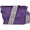 NovaKabelka.sk Batilda Viola s prídavným popruhom I kožená talianska crossbody kabelka fialová