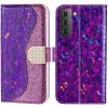 Puzdro na Samsung Galaxy S22 Glitter fialové