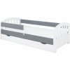 Detská posteľ KLÁRA, so zásuvkou, sivá