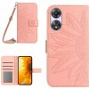 Peňaženkové kožené puzdro Sun Flower na Oppo A38 - Ružová