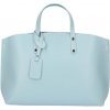 Mondo Italia Nebesky modrá kožená kabelka do ruky 1417 MADE IN ITALY Nebesky modrá