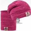 Dráče Čiapka pletená a nákrčník Colors set - vzor 25, ružový melír Farba: Ružová, Veľkosť: 48-50