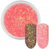 Neónovo lososový glitrový prach Rossart 0,4mm 3ml