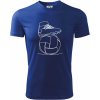 Futbalová lopta kopačka jedným ťahom - Pánske tričko Fantasy športové - XL ( Kráľovská modrá )