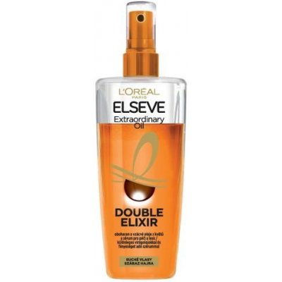 L'Oréal Paris Elseve Extraordinary Oil Double Elixir vyživujúci sprej na poškodené a suché vlasy 200 ml pre ženy