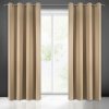 Béžový zatemňovací záves na krúžkoch LOGAN 135x250 cm