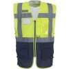 YOKO HI-VIS HVW820 / Sieťovaná bezpečnostná vesta - HV yellow/navy XXL