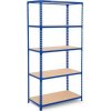 Manutan Expert Kovový regál Rapid 2, 198 x 91,5 x 61 cm, 340 kg/polica, 5 drevotrieskových políc, modrý