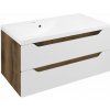 Sapho WAVE umývadlová skrinka 89,7x45x47,8cm, ľavá, biela/dub collingwood WA092-3019