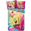 Jerry Fabrics - Detské bavlnené posteľné obliečky Spongebob a Patrick / 140 x 200 cm + 70 x 90 cm