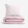 Goldea bavlnené posteľné obliečky duo - prúžky s púdrovo ružovou 200 x 200 a 2ks 70 x 90 cm