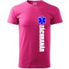 Nápis Záchranár + hviezda - Klasické pánske tričko vyššej gramáže - 4XL ( Purpurová )