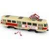 Kovová česká retro električka červená 16 cm PRAGUE otváracie dvere