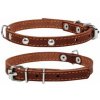 Wau Dog Obojok Collar kožený s dekoráciou, 48 63cm/35mm, hnedá