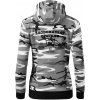 Zaobchádzať opatrne 50 - Mikina dámska trendy zipper s kapucňou - 2XL ( Šedý maskáč )