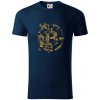 Logo bitcoin puzzle - Tričko z organickej bavlny - XL ( Tmavomodrá (veľmi tmavá - skoro čierna) )