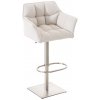 Design-Shop Barová stolička Damas E1 - látka, nerezový rám - Biela