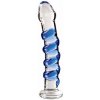 Pipedream Icicles No. 5 - sklenené špirálovité dildo (priesvitné-modré)