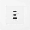 MOES Star Ring 30W rýchlonabíjacia nástenná zásuvka PD3.0, 3 porty (2× USB-C, 1× USB-A), biela - MOES-TK-SR-EU-2C1A-30-WH-MS-2305