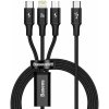 Baseus 3in1 kábel USB-C na microUSB + Lightning + USB-C, 1,5 m, čierny 6953156204294