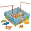 Bigjigs Toys drevená hra magnetické chytanie rybičiek
